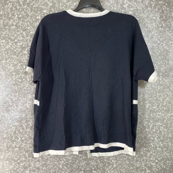 Fashion Bug Womens Vintage Navy Blue Knit Cardigan Set - Size 18/20 - Retro Glam - Picture 5 of 5